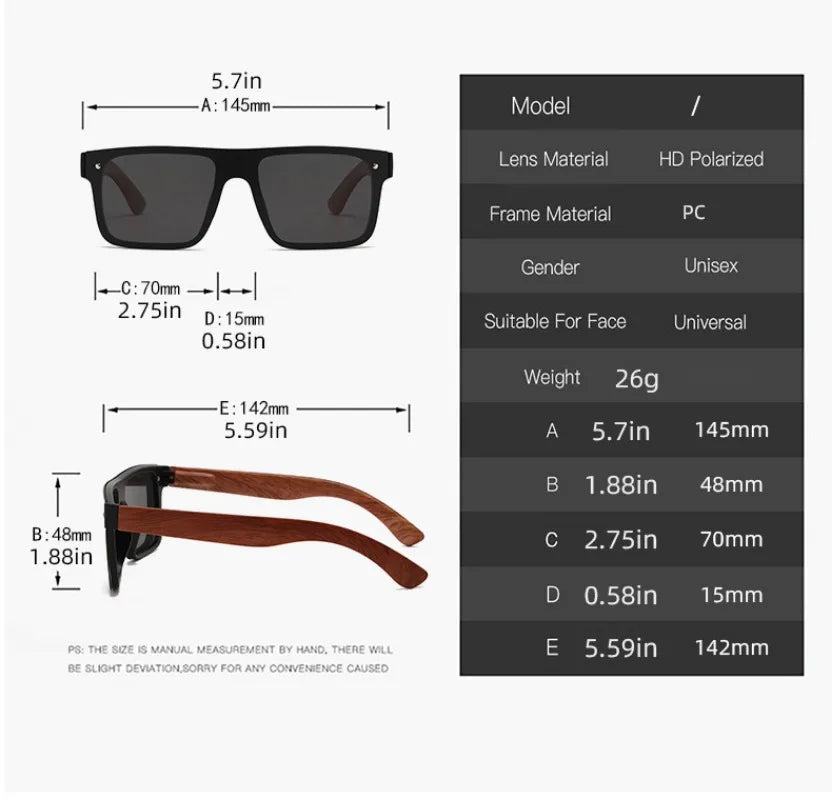 Bamboo polarized sunglasses