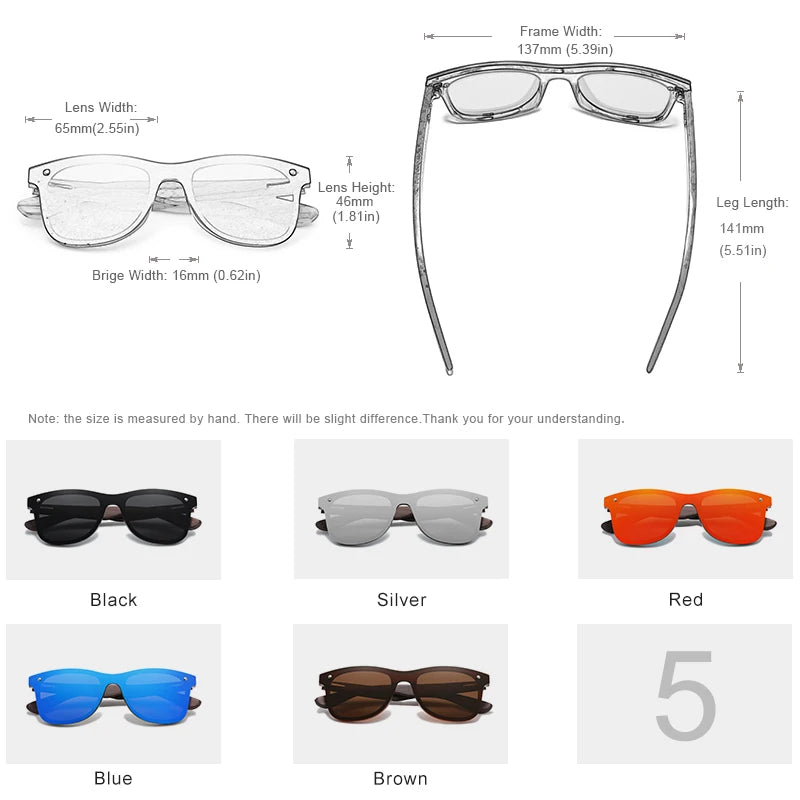 Bamboo earpiece sunglasses