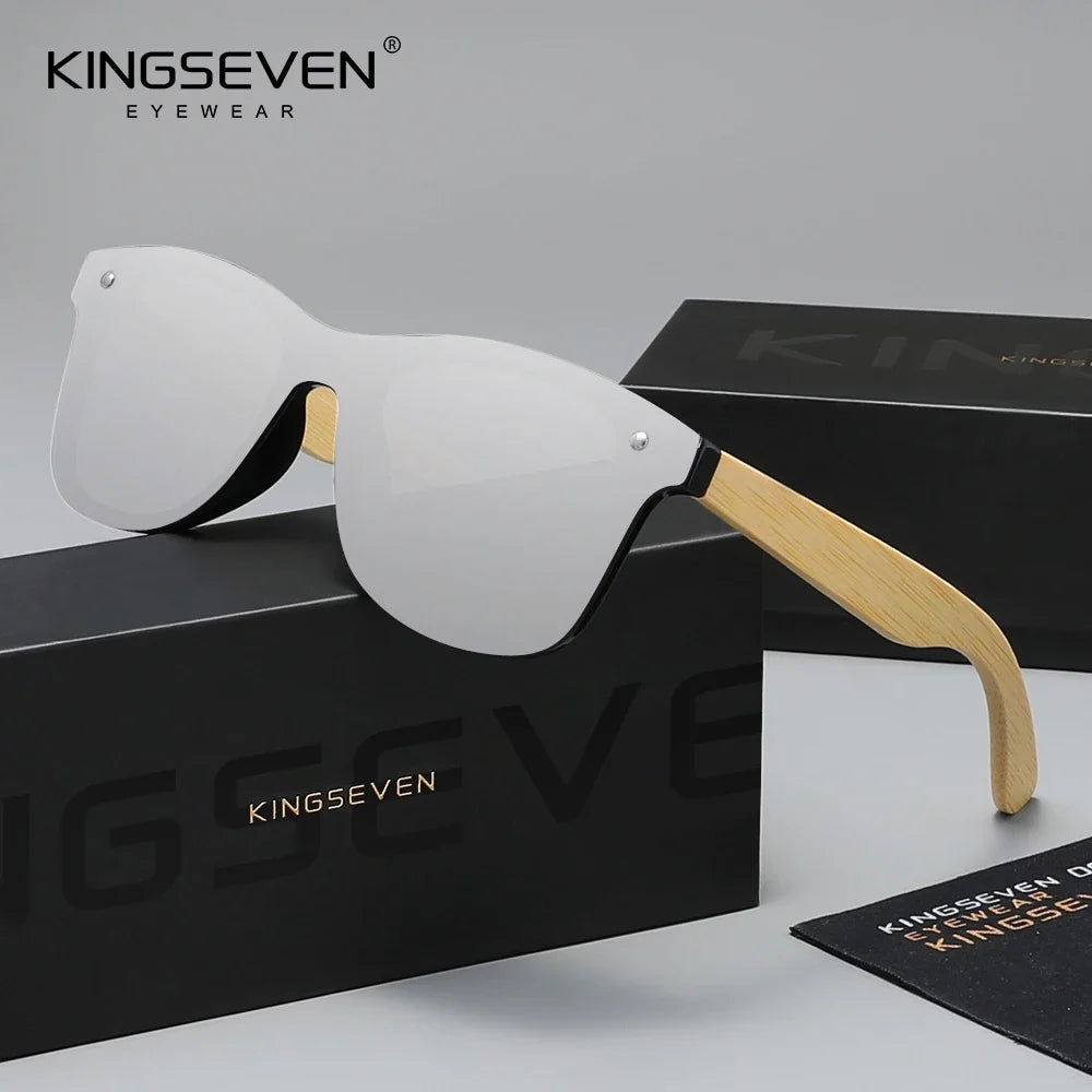 KINGSEVEN Luxury Retro Bamboo Frame Sunglasses Unisex Polarized UV400