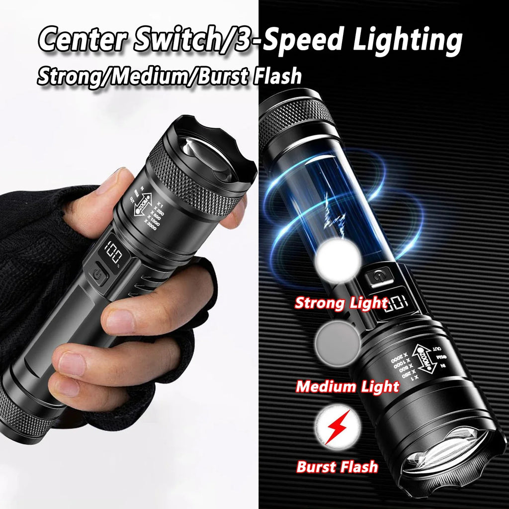 2000 Lumen rechargeable flashlight