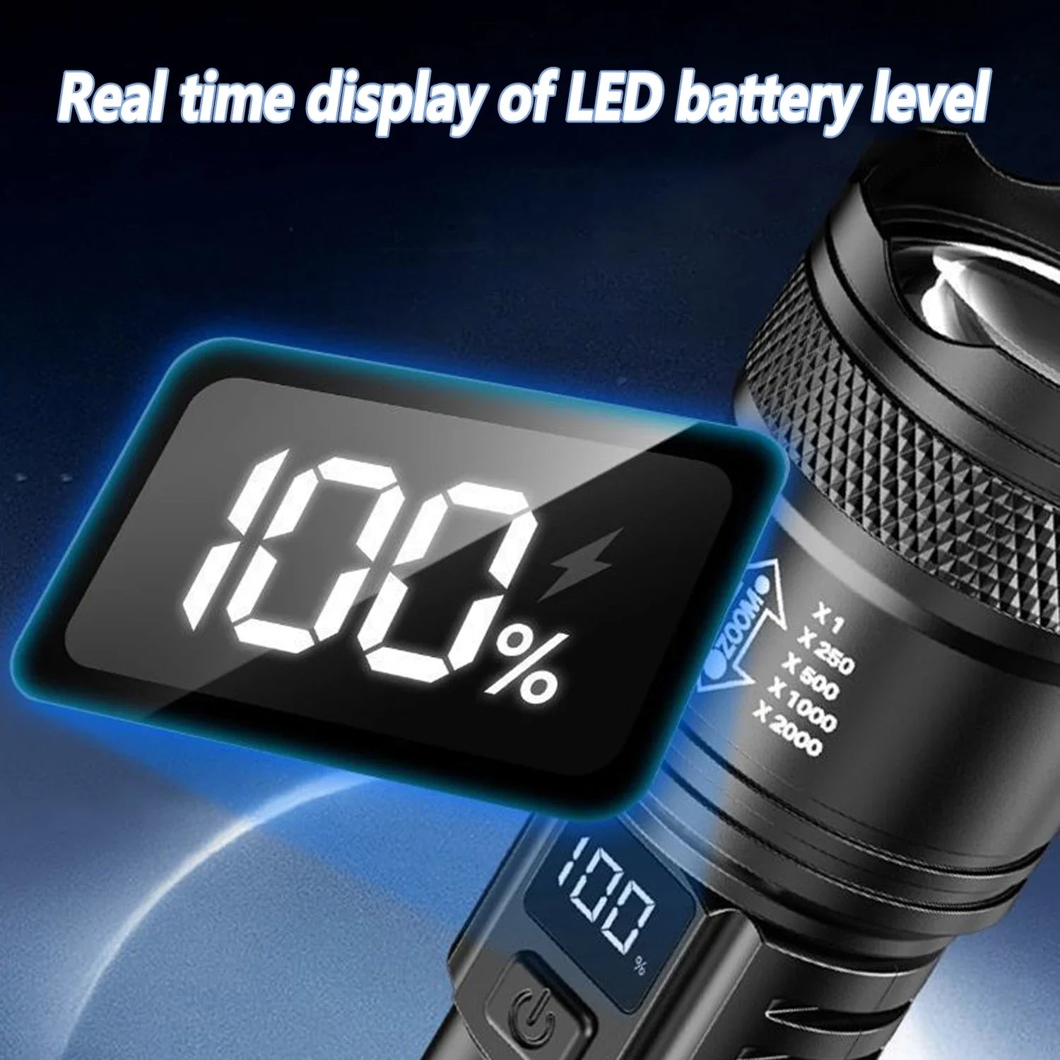 2000 Lumen rechargeable flashlight